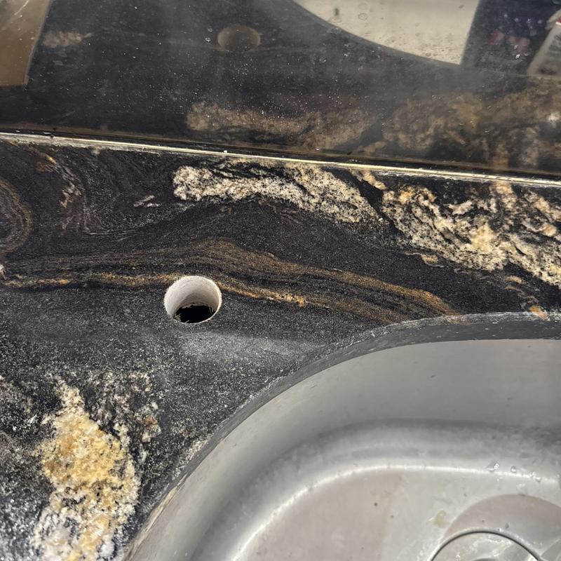 Granite countertop hole for faucet installation