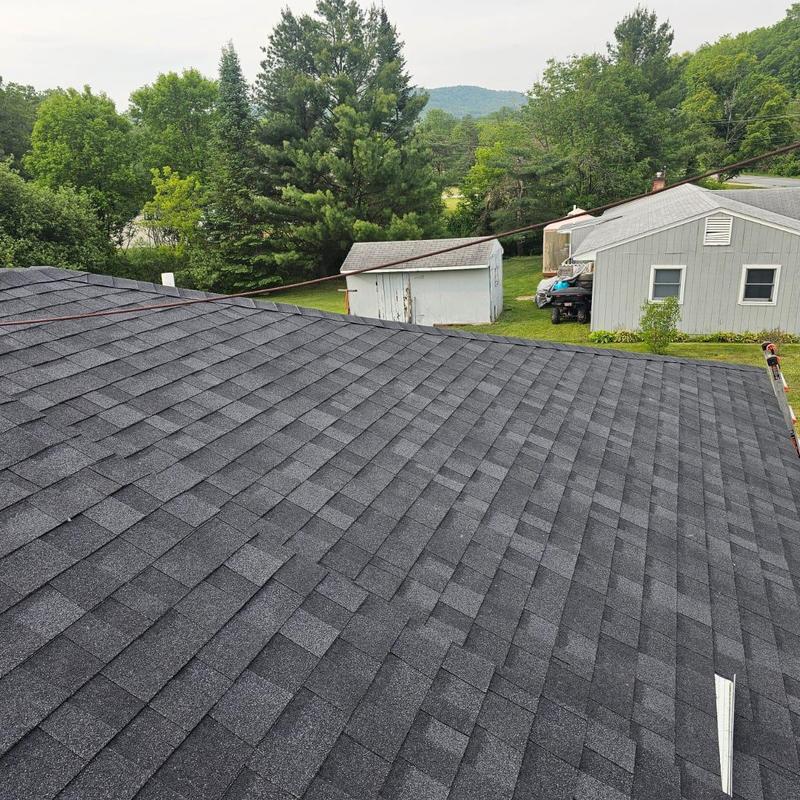Asphalt shingle roof with new installation in Vermont