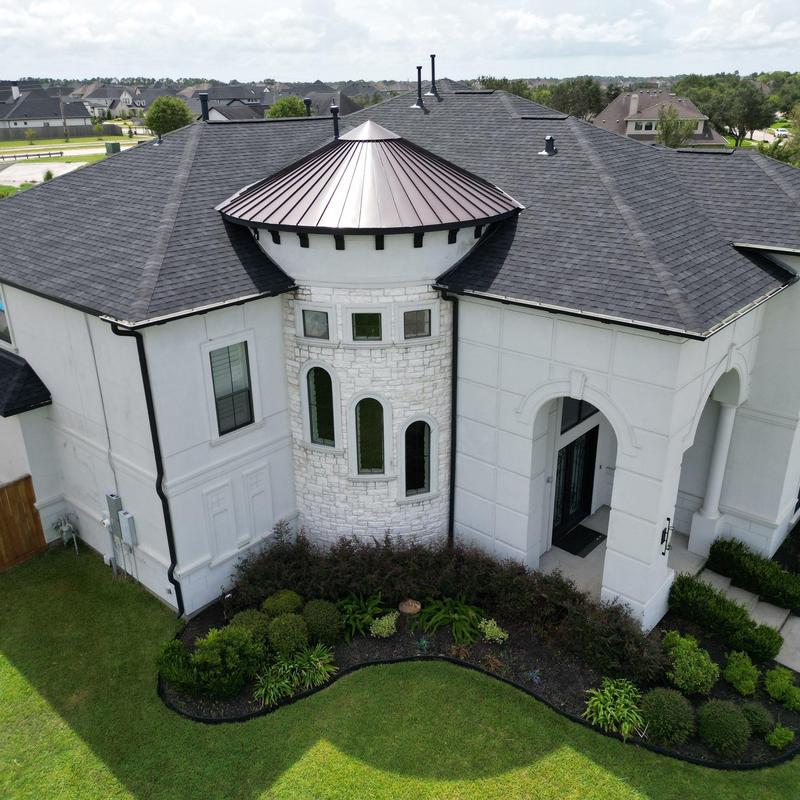 Tamko Titan XT roof with metal turret cap installation Tamko Titan XT roof with metal turret cap installation