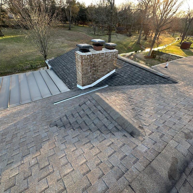 Roof shingles and chimney flashing inspection with vents