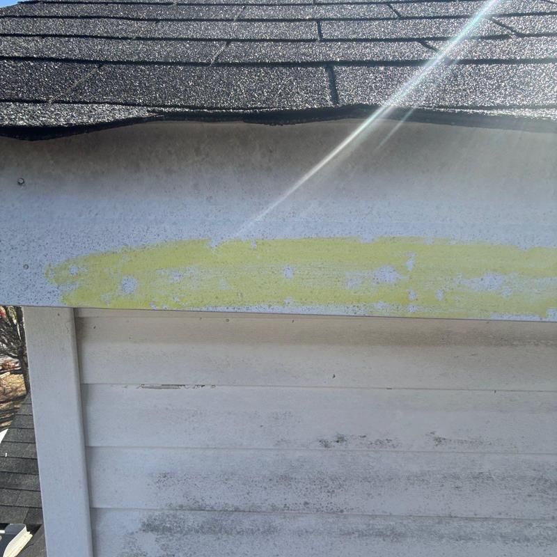 Roof shingles and flashing with hail damage inspection