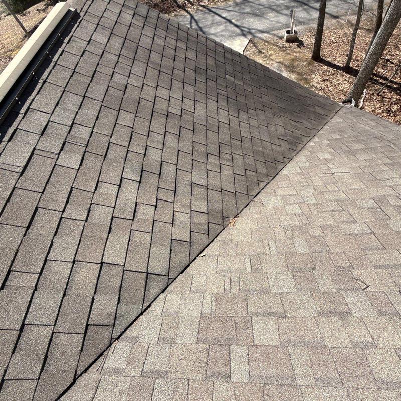Asphalt shingle roof with hail damage inspection in Crossville