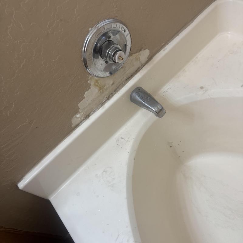 Delta classic cartridge valve with calcium buildup and wall leak