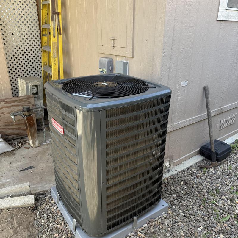 Goodman 3 ton condenser on new pad installation