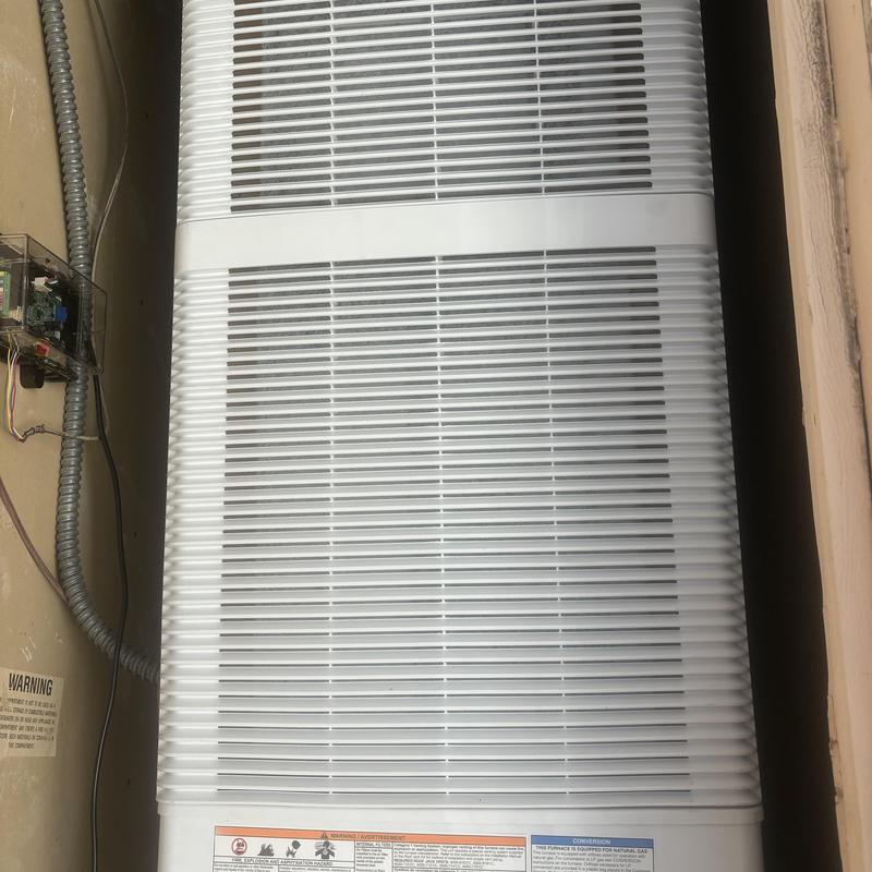 Coleman down flow furnace with Honeywell thermostat