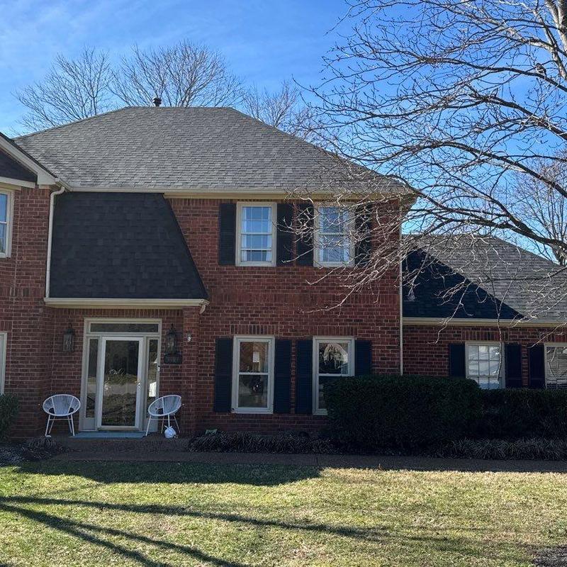 Asphalt shingle roof with hail damage inspection