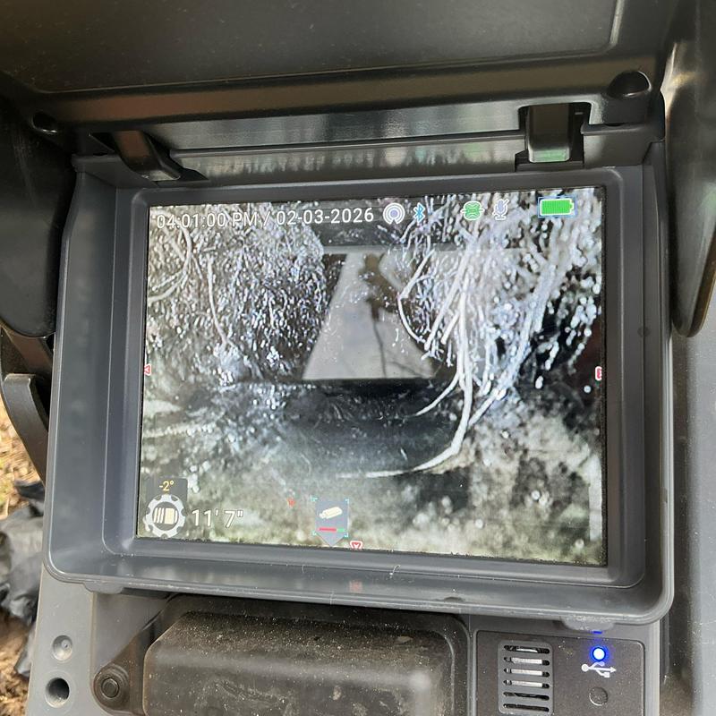 Main line sewer camera inspection with root intrusion
