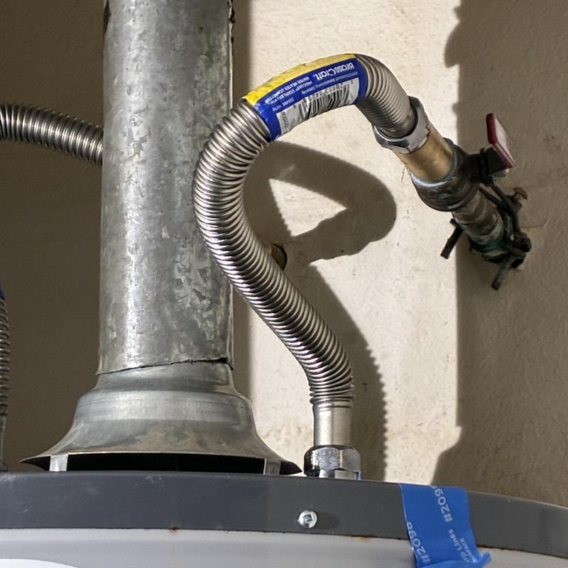 Water heater gas line with old broken ball valve