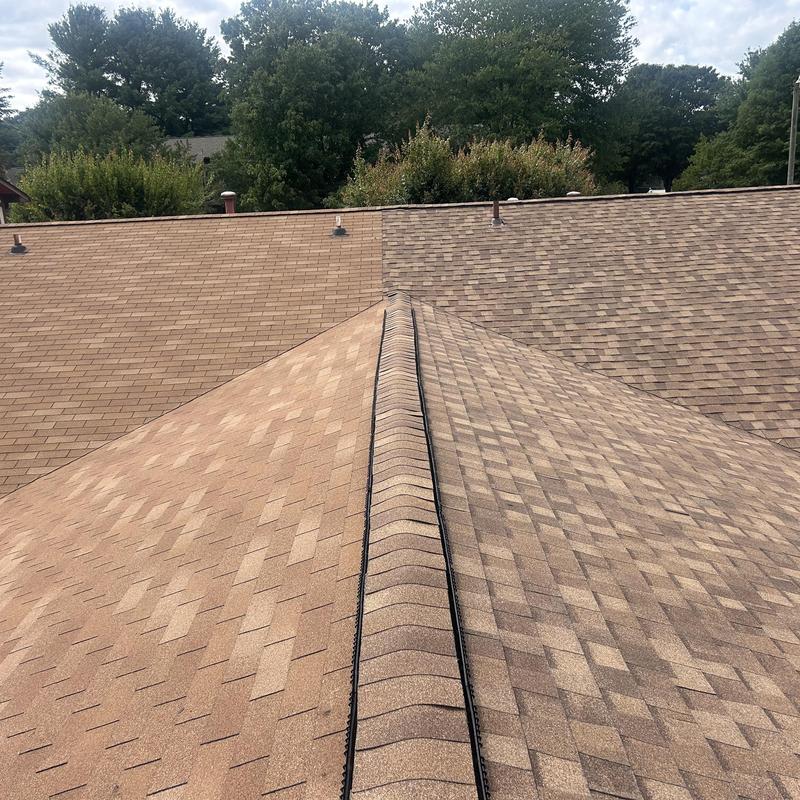 Morning Harvest shingle roof on condo ridge line