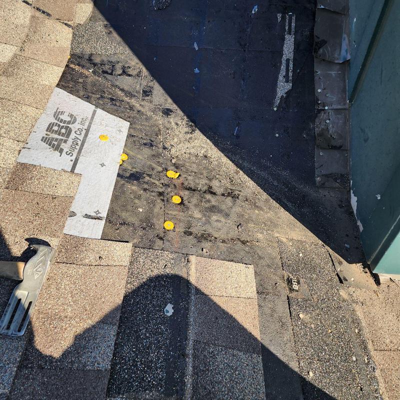 Step flashing replacement with new underlayment and shingles Step flashing replacement with new underlayment and shingles