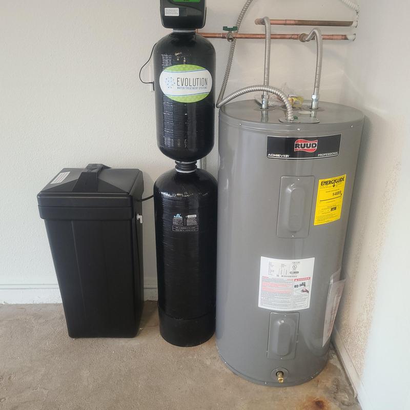 50 gallon electric water heater and water softener system
