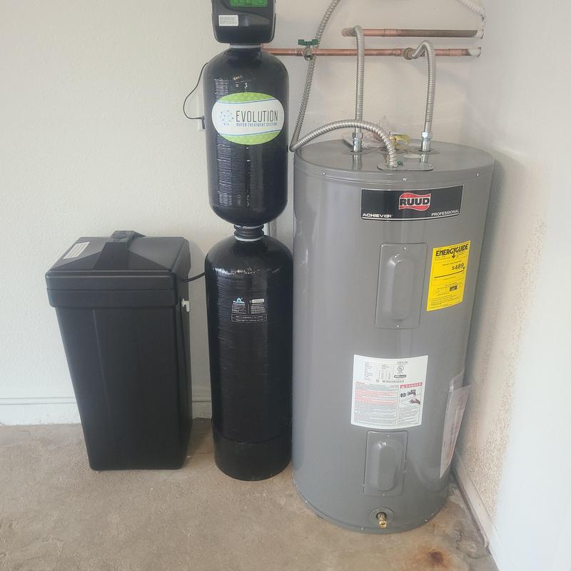 50 gallon electric water heater and water softener installation