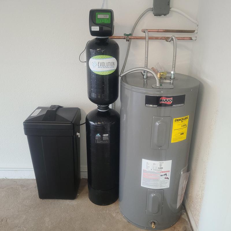 50-gallon electric water heater and filtration system