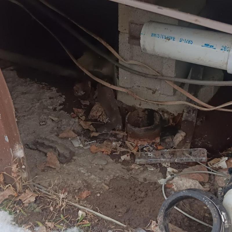 PVC drain pipe thawed and replaced underground pipe