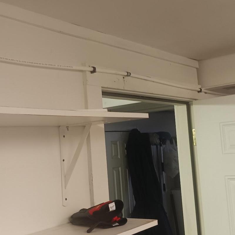 PEX repipe plumbing above closet door in interior wall