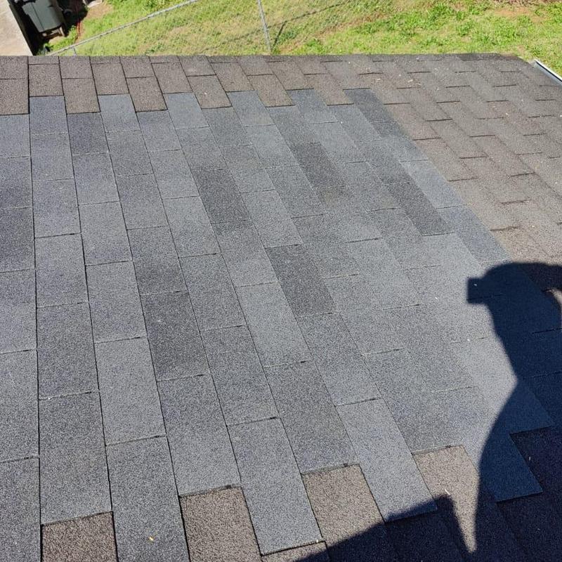 Roof shingles replacement with new gray shingles