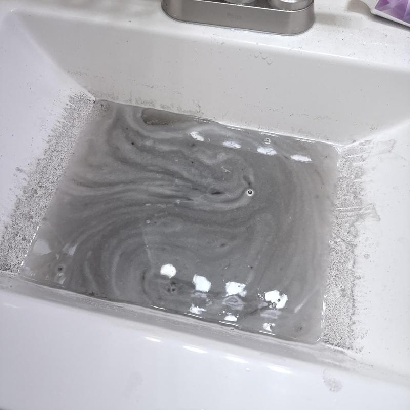 Bathroom sink drain with standing dirty water