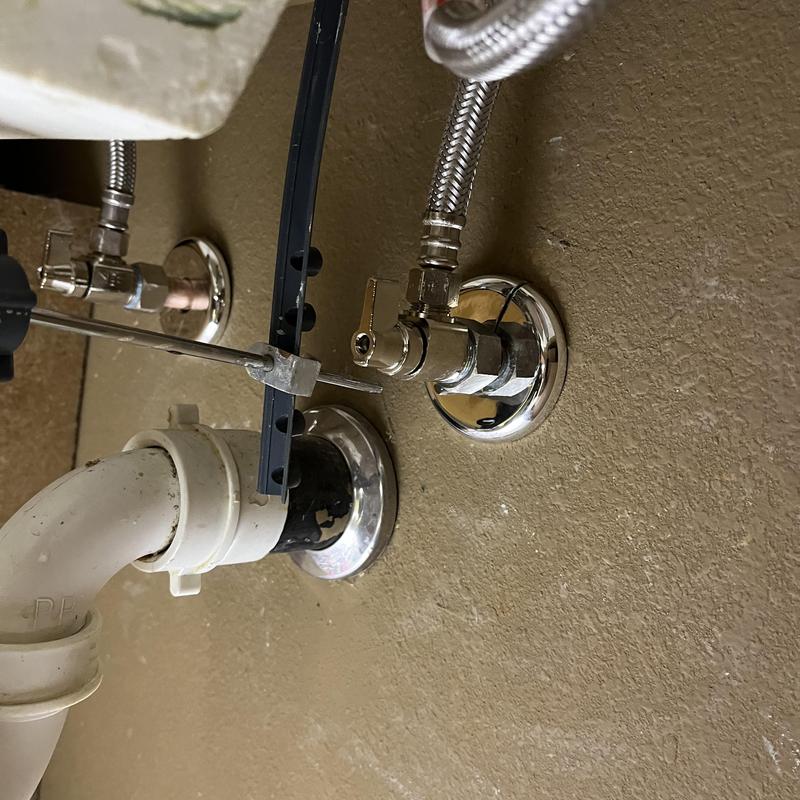 Lab faucet angle stops and supply lines installation
