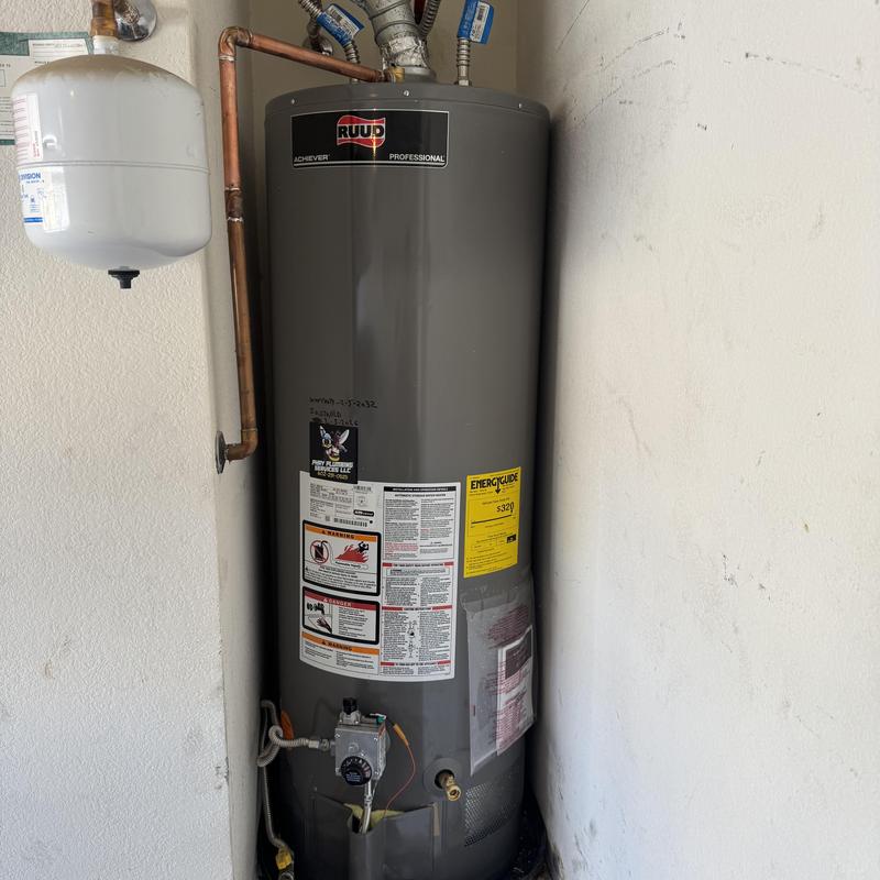 50 gallon Ruud gas water heater installation in Goodyear