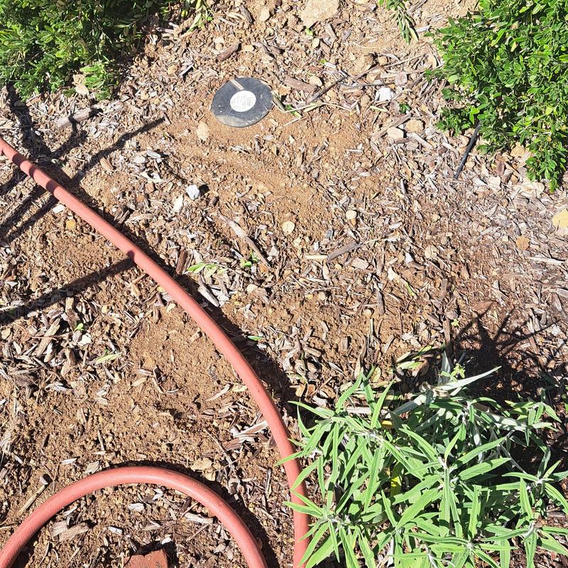 Cast iron sewer pipe with new cleanout and backfill