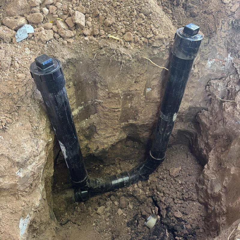 3-inch sewer pipe lining with trenchless method in soil