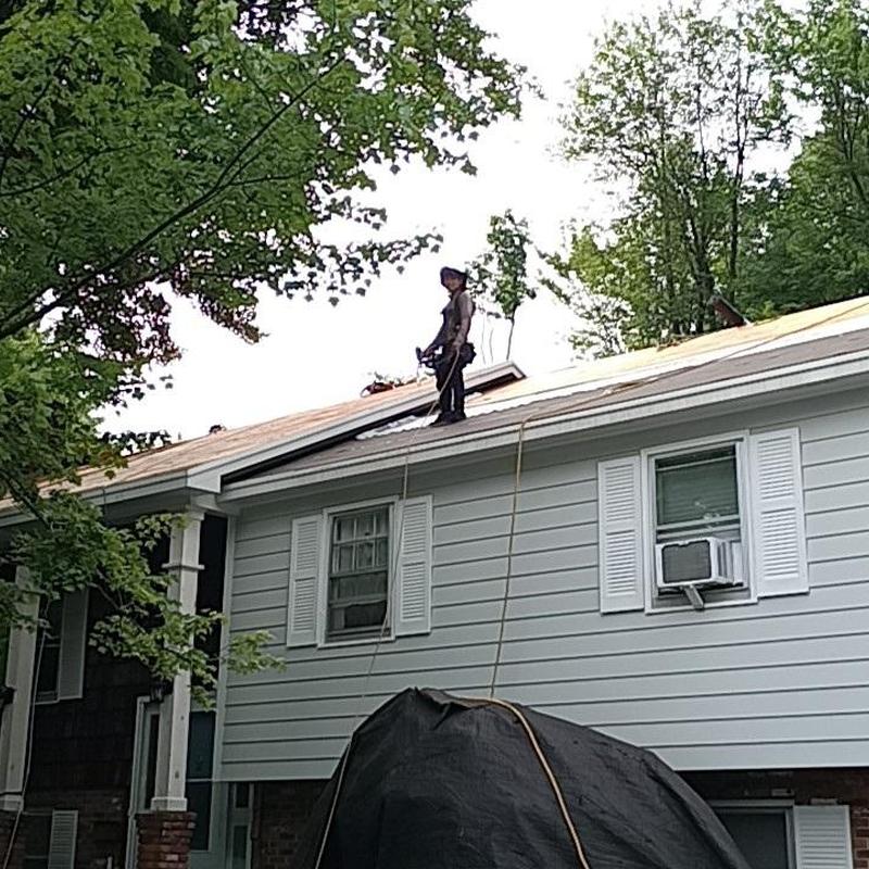 Asphalt shingle roof installation on Vermont home