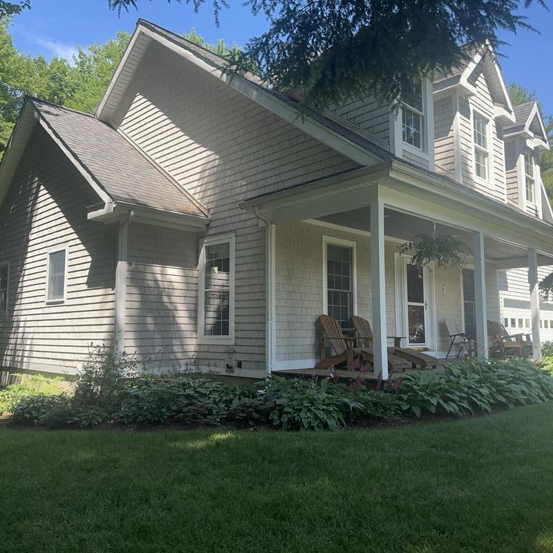 Asphalt shingle roof on residential home in Vermont
