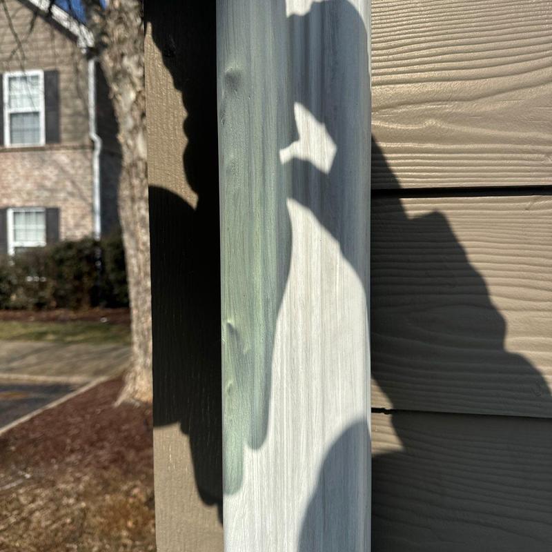 Flashing damage on apartment roof siding panel