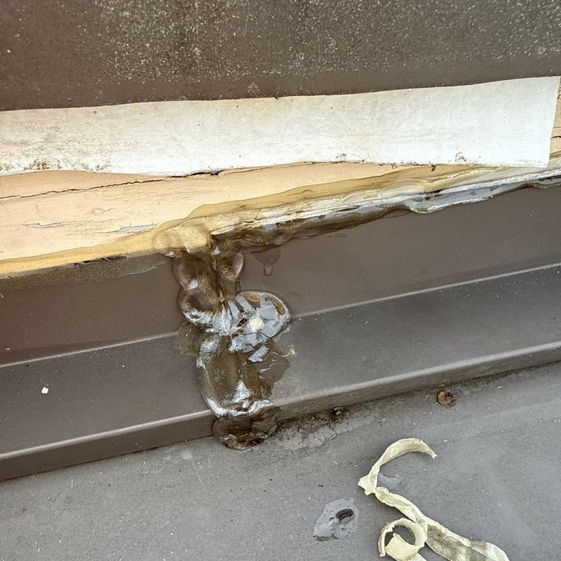 Standing seam metal roof flashing seal failure