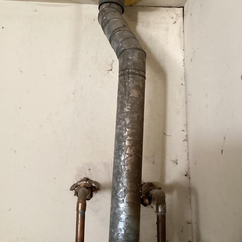 Galvanized vent pipe and old copper water lines
