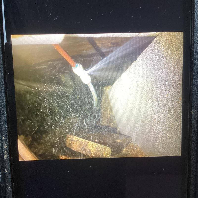 PVC coupling leak sprayed water in crawl space