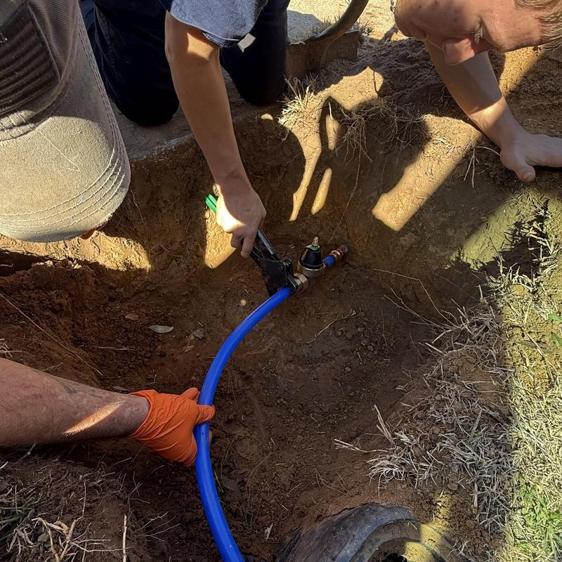 Water pressure valve installation on outdoor pipe Water pressure valve installation on outdoor pipe