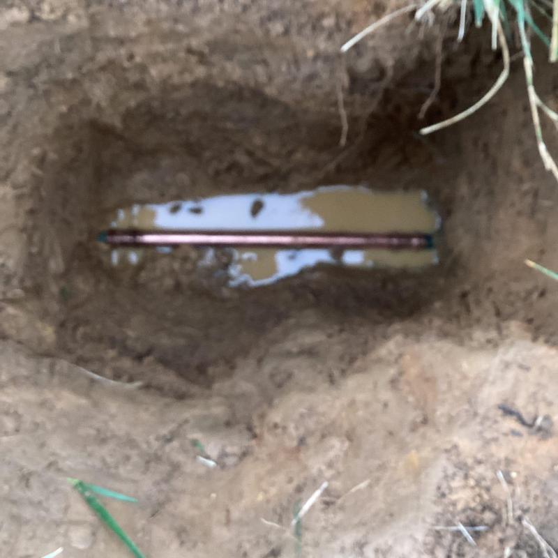 Copper water pipe with pro press fitting underground leak fix