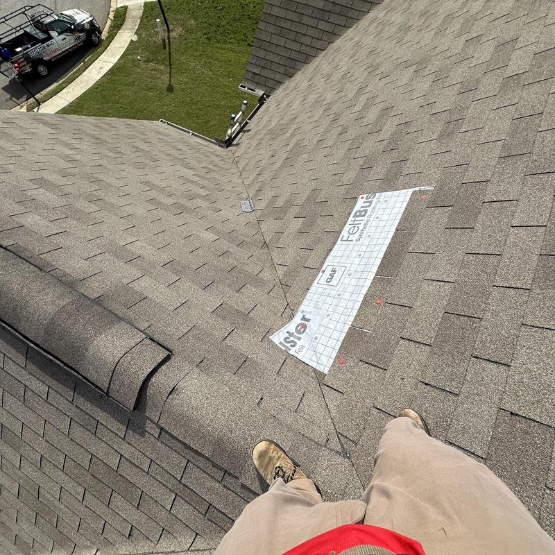 Roof valley with new FeltBrite underlayment installation