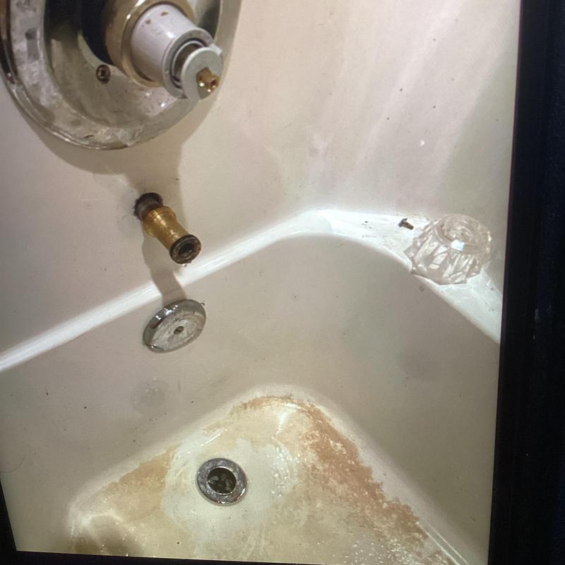 Delta tub cartridge valve and faucet handles in bathtub