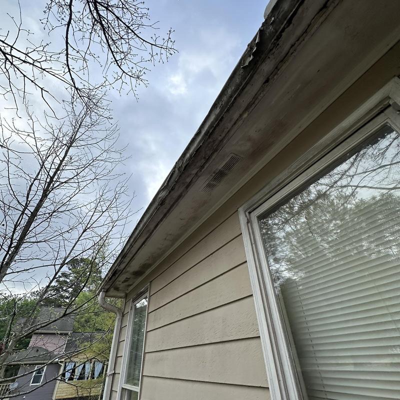 Steel gutter and downspout system rusting and failing