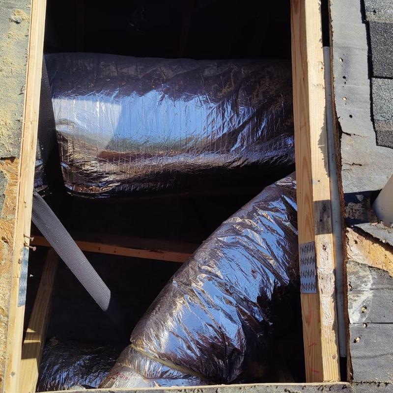 Pipe boots and roof decking replacement with caulking