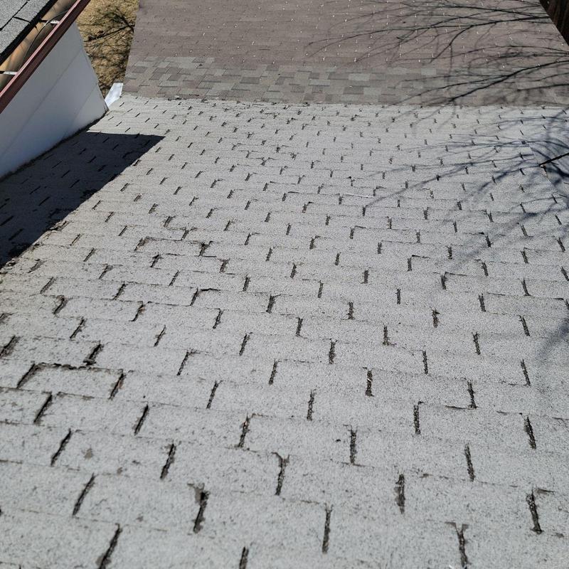 Asphalt shingle roof with hail damage inspection Asphalt shingle roof with hail damage inspection