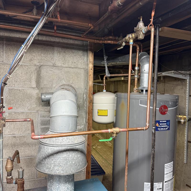 Boiler system with copper piping and ventilation ducts