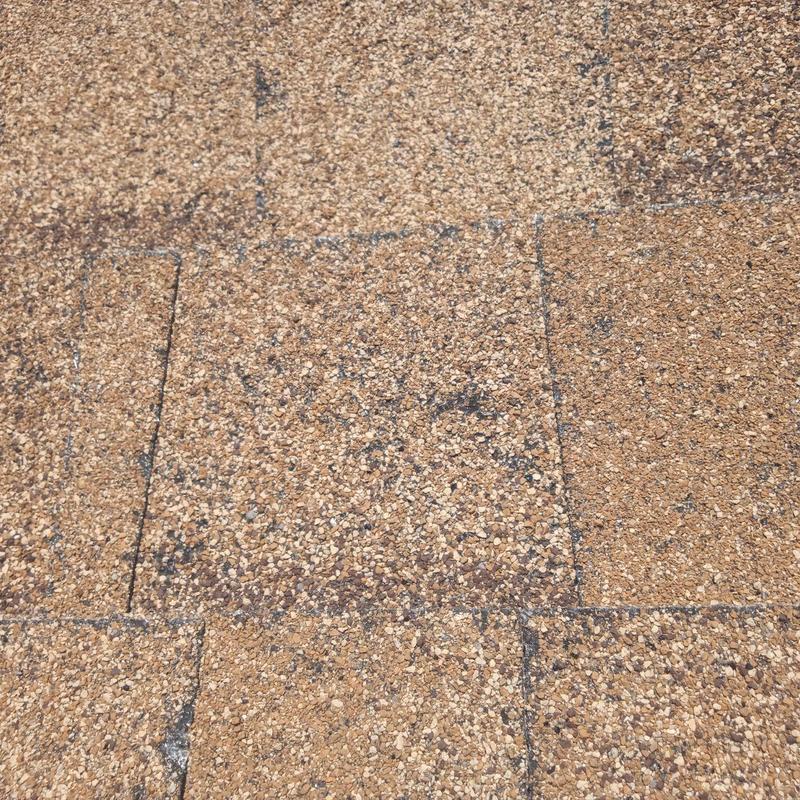 Asphalt shingle roof granule loss from hail damage Asphalt shingle roof granule loss from hail damage