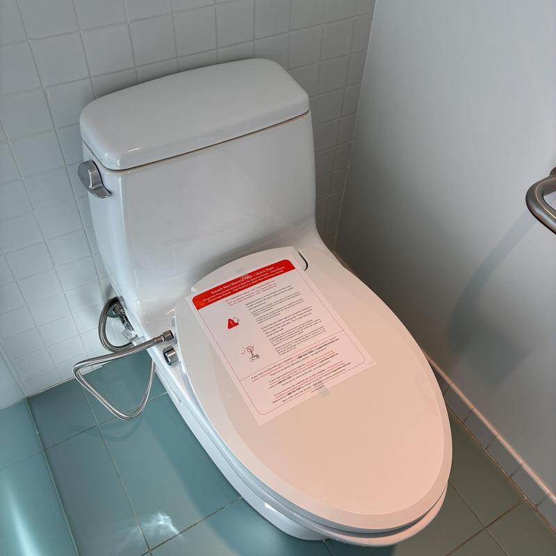 Bidet toilet installation with water supply connection