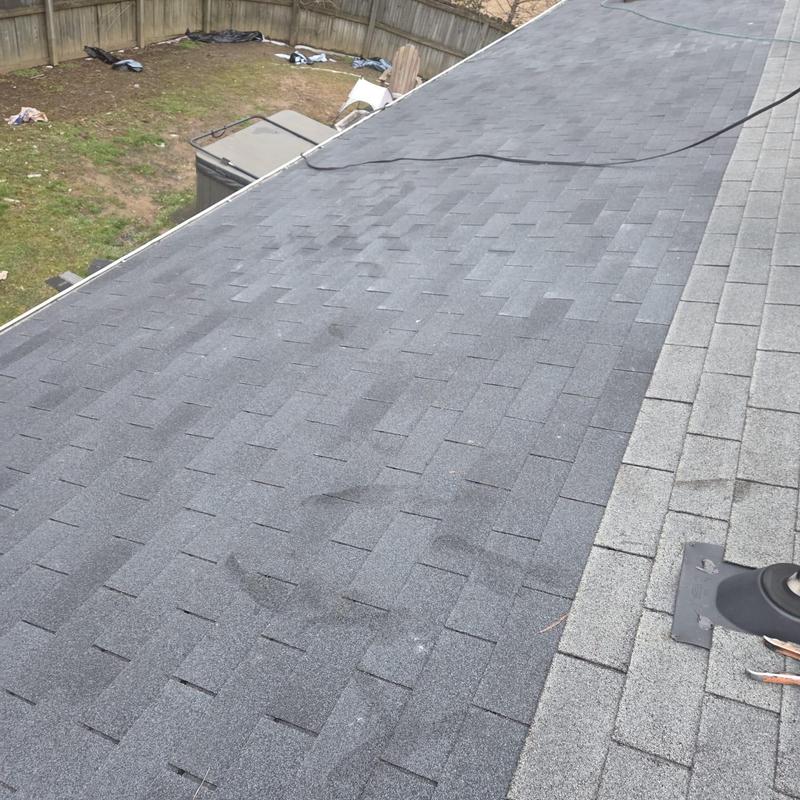 Ice and water shield on rear roof with new shingles