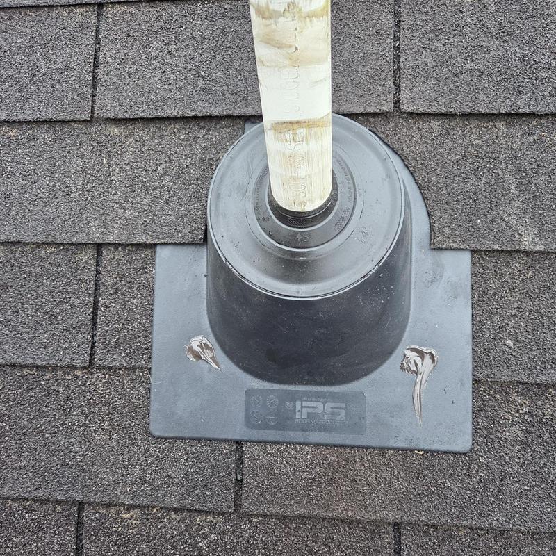 Pipe boot installation on asphalt shingle roof