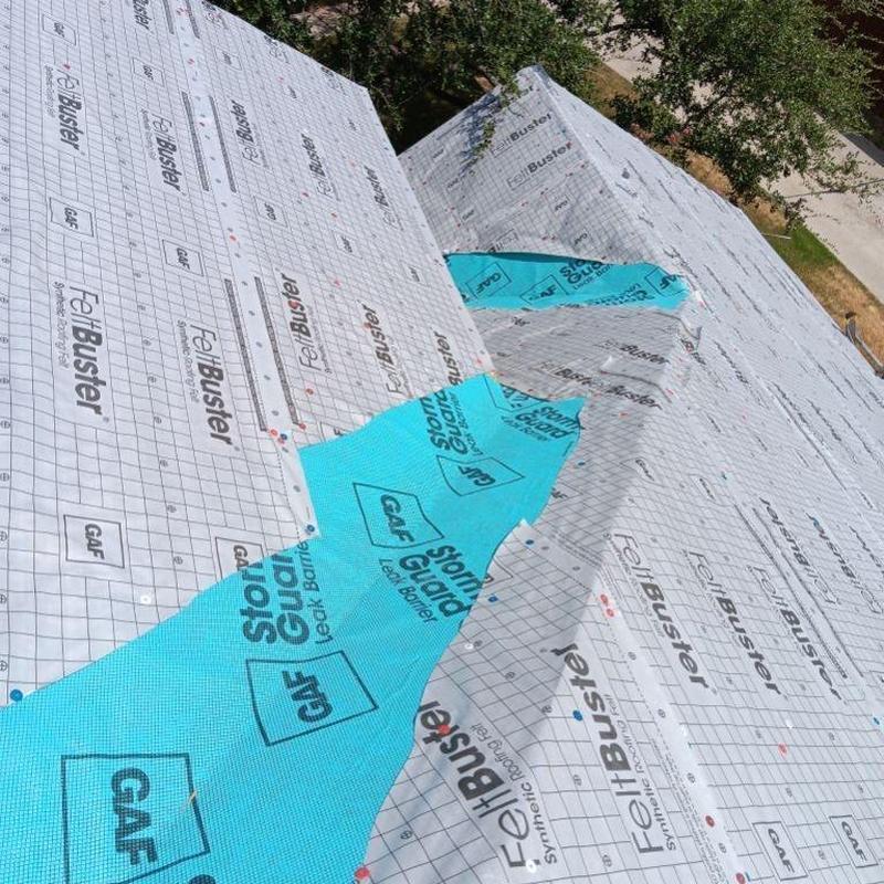 GAF StormGuard leak barrier and synthetic felt installation