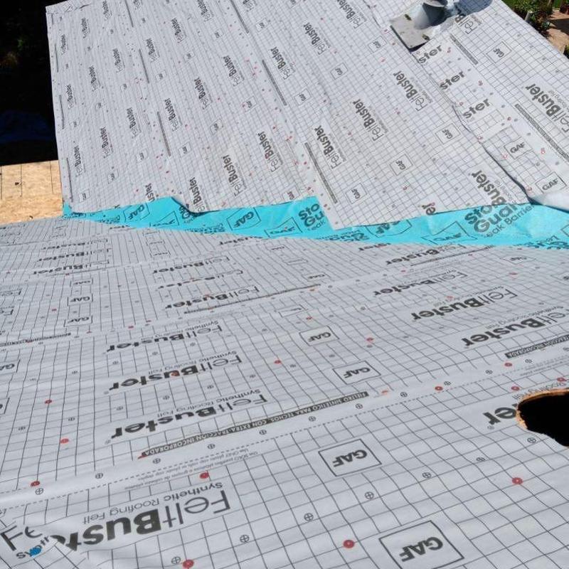 GAF FeltBuster synthetic roofing felt installation