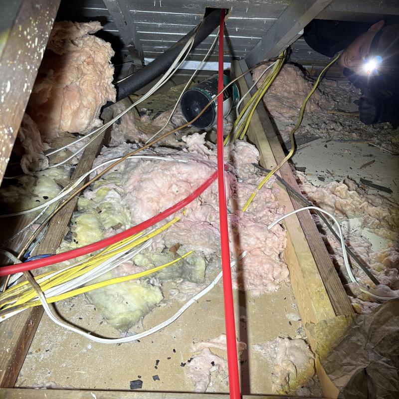 Hotline reroute piping over attic insulation Hotline reroute piping over attic insulation