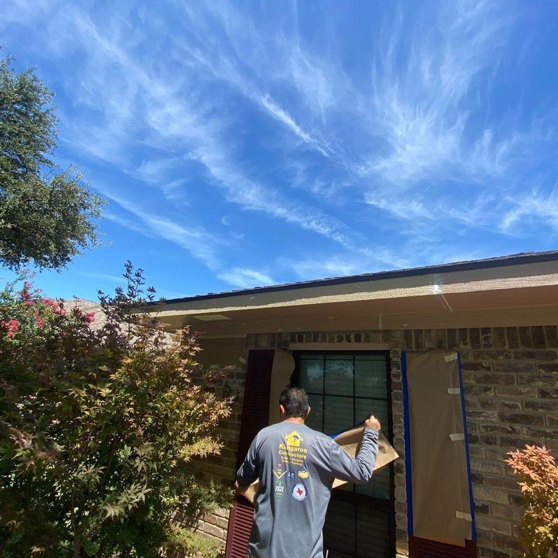 Soffit intake vents installation and exterior painting