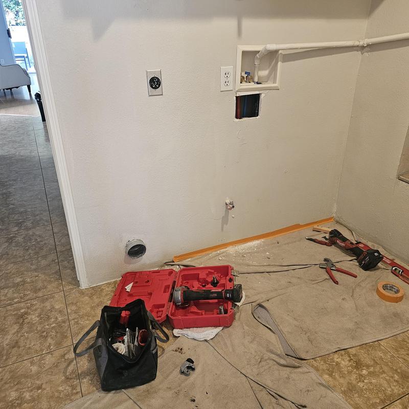 Washing machine water valve access and tools setup