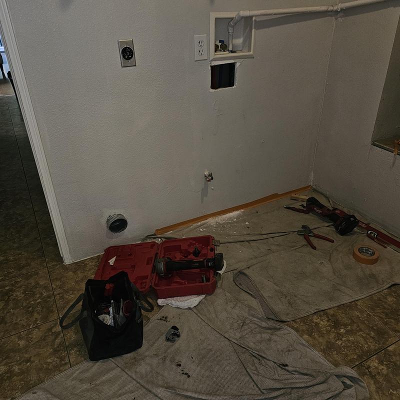 Washing machine valve access point with tools