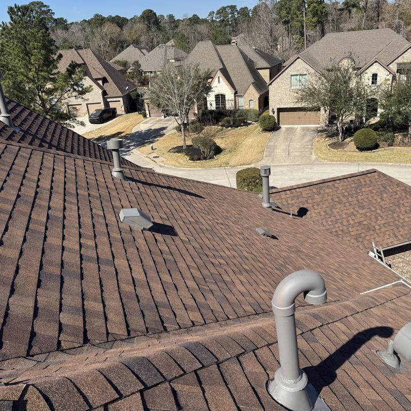 Architectural asphalt shingle roof with vents installed